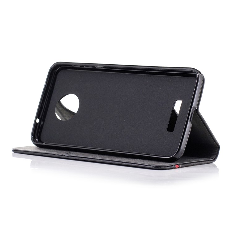 Two-color Leather Stand Case for Motorola Moto Z - Black-4