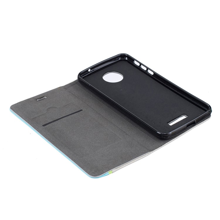 Two-color Leather Stand Case for Motorola Moto Z - Black-7