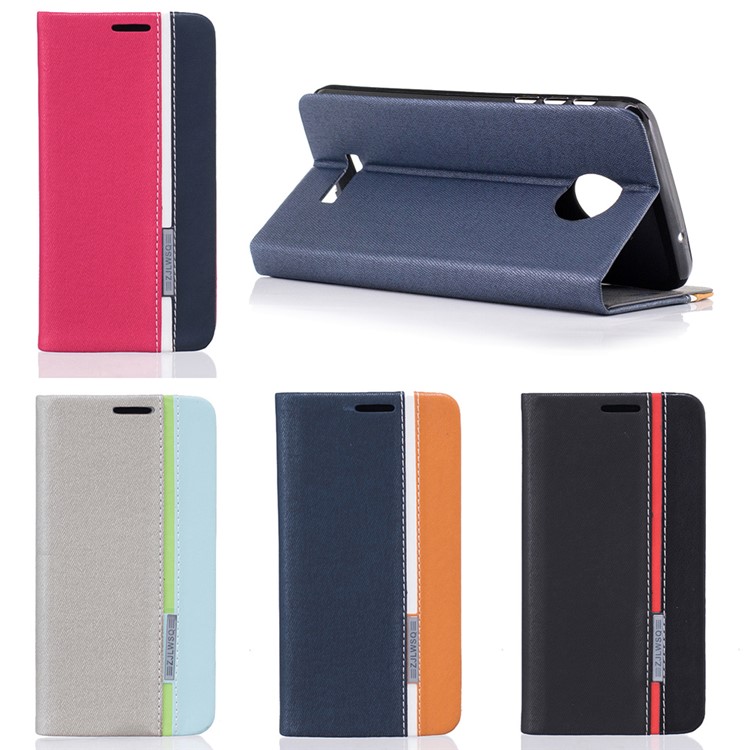 Two-color Leather Stand Case for Motorola Moto Z - Black-9