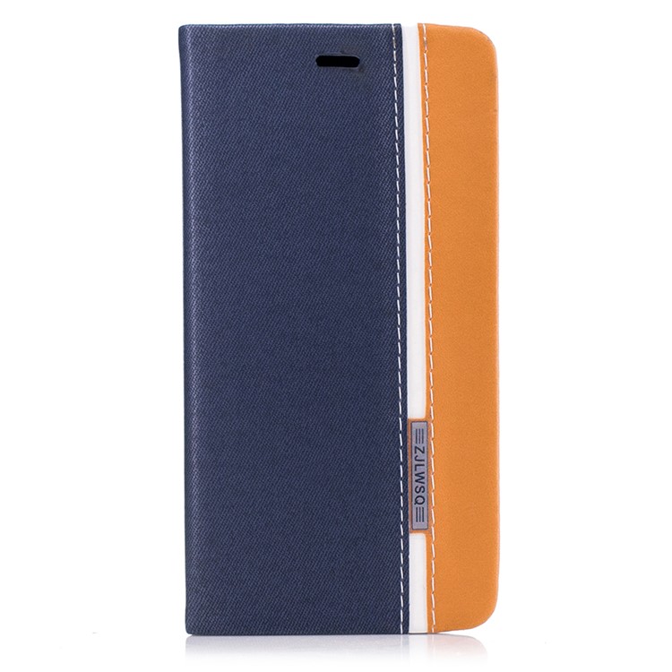Two-color PU Leather Stand Case for Motorola Moto Z - Dark Blue-1
