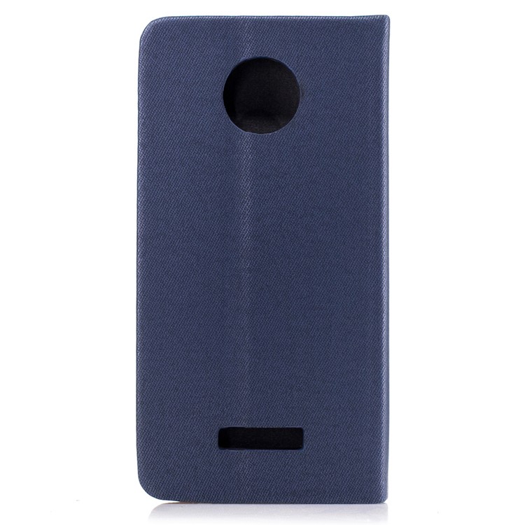 Two-color PU Leather Stand Case for Motorola Moto Z - Dark Blue-2