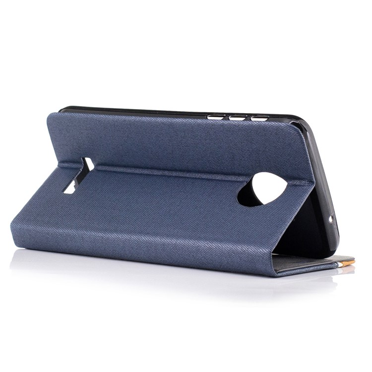Two-color PU Leather Stand Case for Motorola Moto Z - Dark Blue-3