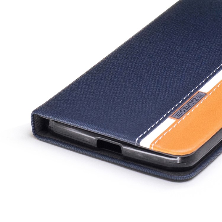 Two-color PU Leather Stand Case for Motorola Moto Z - Dark Blue-5