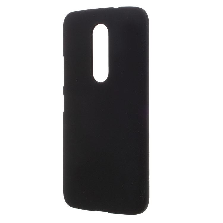 Rubberized PC Hard Cell Phone Case for Motorola Moto M - Black-2