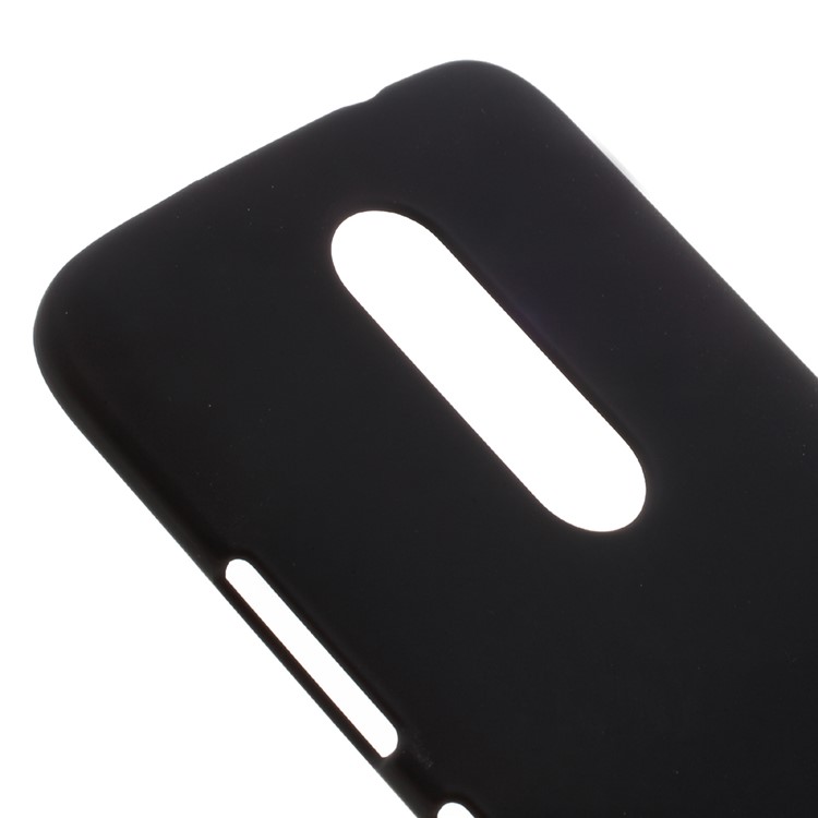 Rubberized PC Hard Cell Phone Case for Motorola Moto M - Black-4