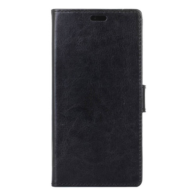 Crazy Horse PU Leather Wallet Cell Phone Case for Motorola Moto M - Black-1