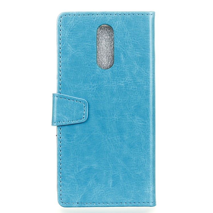 Crazy Horse PU Leather Case with Wallet Slots for Motorola Moto M - Blue-2