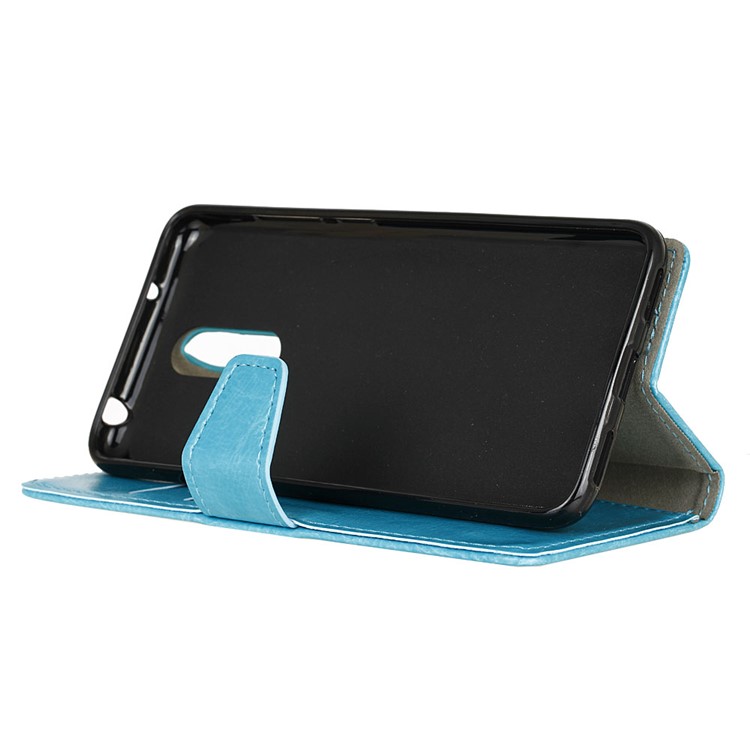 Crazy Horse PU Leather Case with Wallet Slots for Motorola Moto M - Blue-4