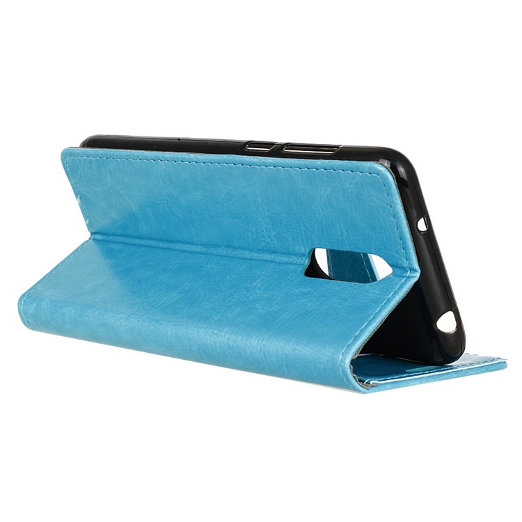 Crazy Horse PU Leather Case with Wallet Slots for Motorola Moto M - Blue-5