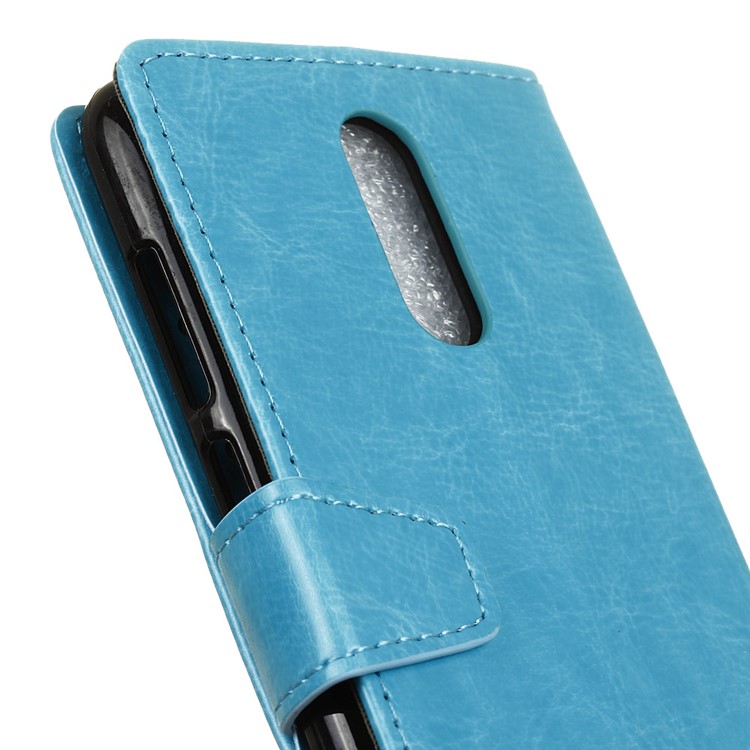 Crazy Horse PU Leather Case with Wallet Slots for Motorola Moto M - Blue-7
