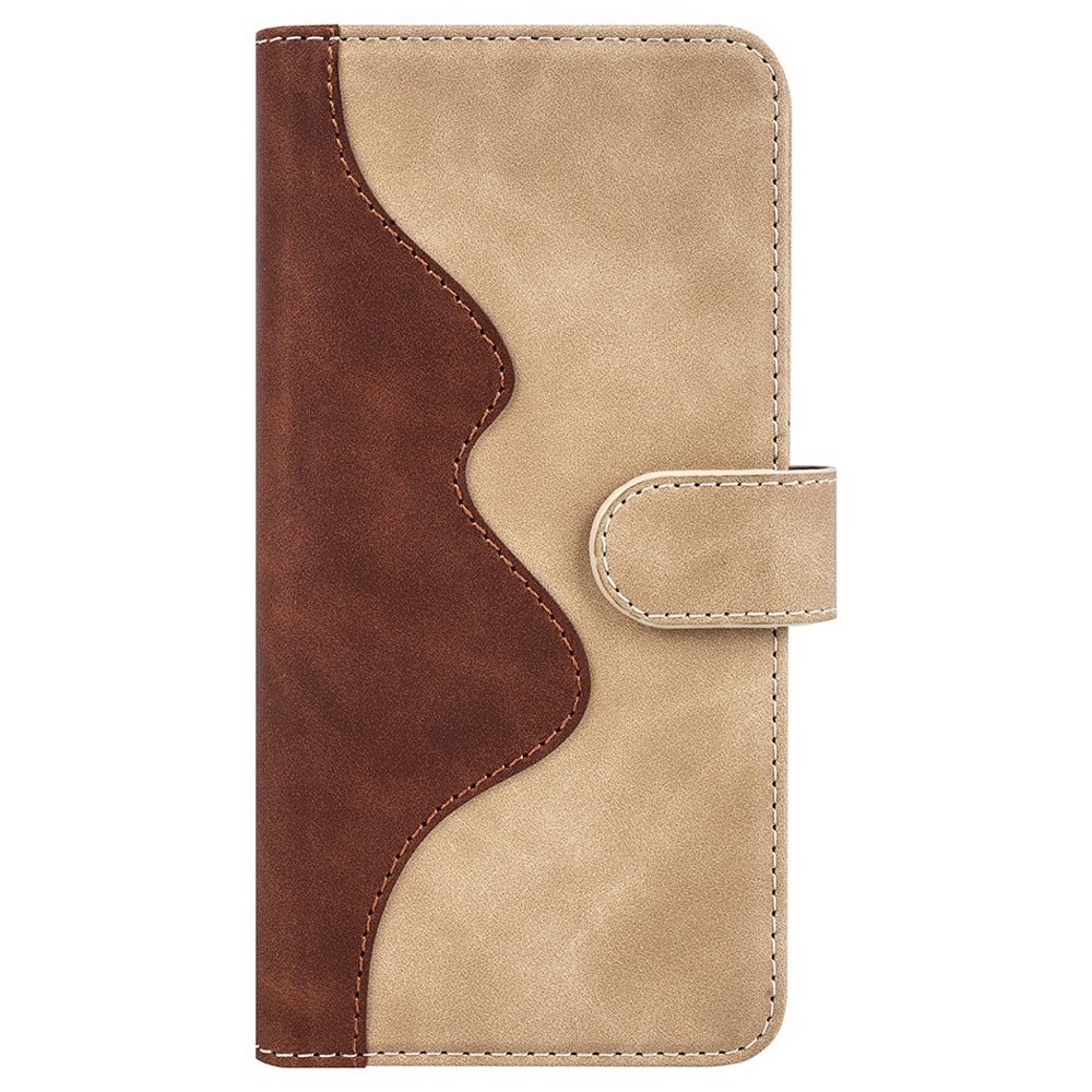 For Motorola Moto G52 4G Splicing PU Leather Shock Absorbing Phone Case Viewing Stand Wallet Protective Cover - Yellow-6