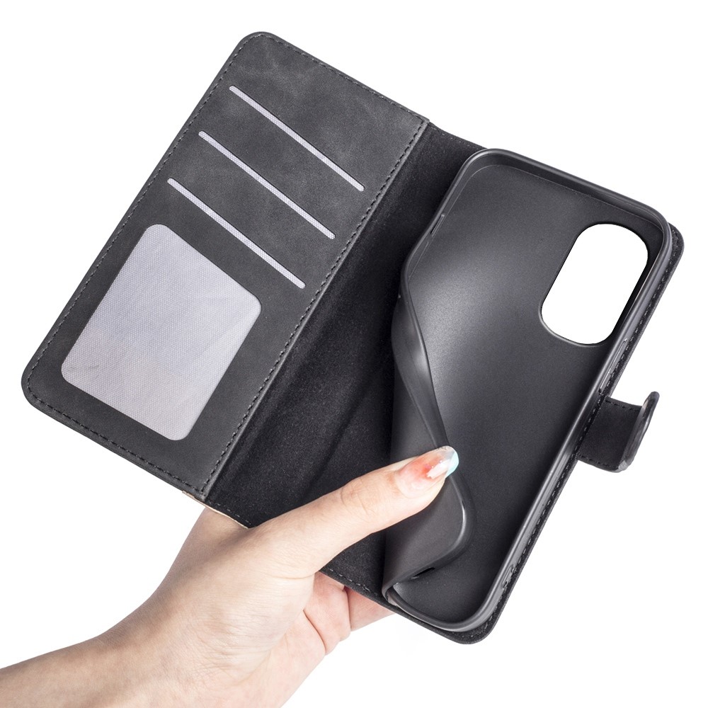 Splicing PU Leather Case for Motorola Moto G (2022) 5G, Anti-scratch Mobile Phone Cover with Wallet Stand - Black-5