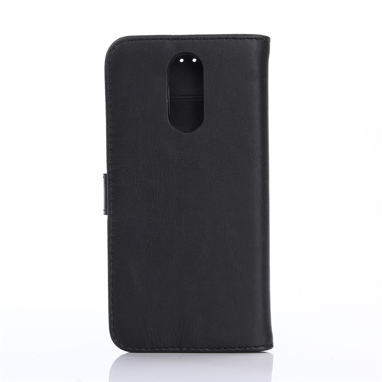 Retro Crazy Horse Texture Leather Wallet Phone Case for Motorola Moto M - Black-2