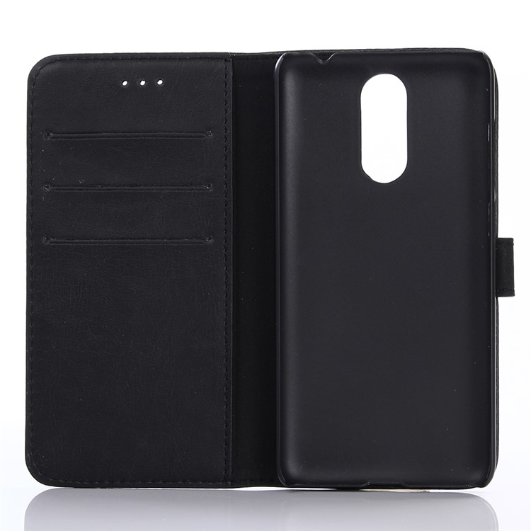 Retro Crazy Horse Texture Leather Wallet Phone Case for Motorola Moto M - Black-3
