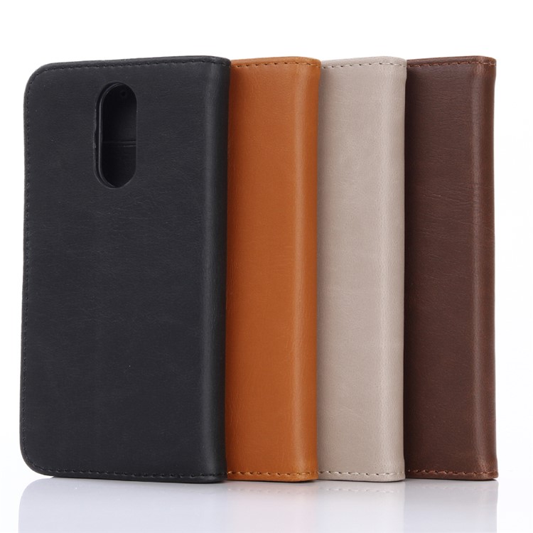 Retro Crazy Horse Texture Leather Wallet Phone Case for Motorola Moto M - Black-6