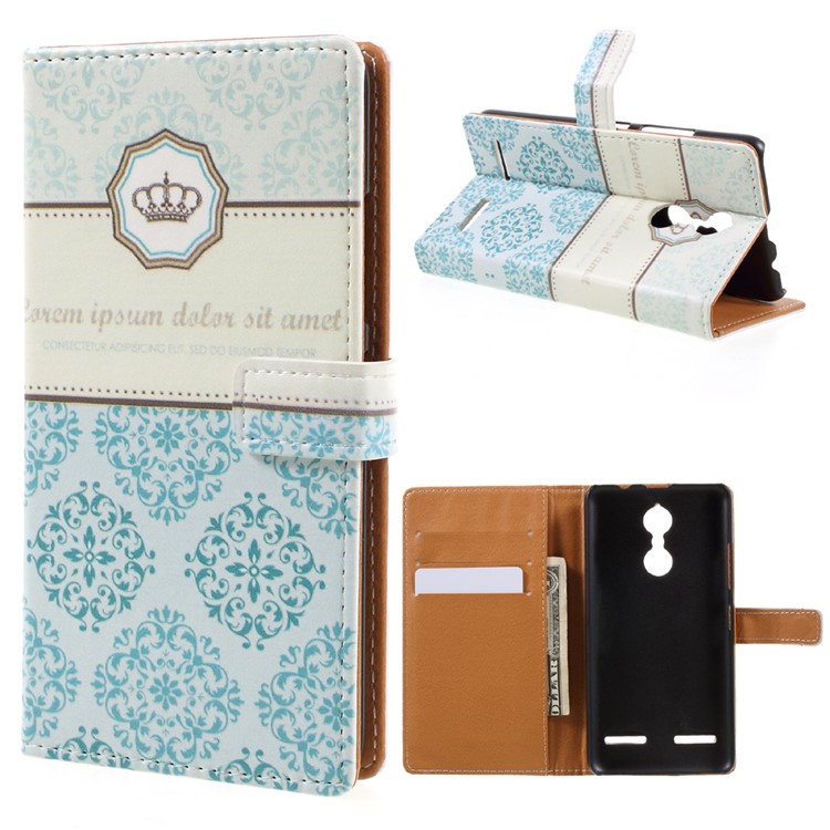 For Lenovo K6 Printing Pattern Magnetic Leather Stand Case - Damask Flower-1
