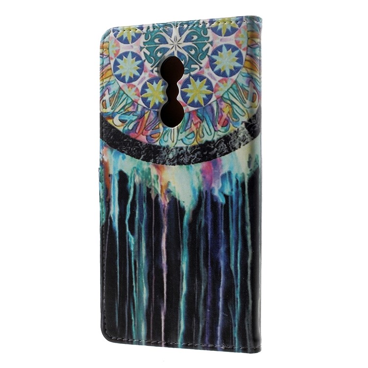 Patterned Wallet Leather Folio Cellphone Case for Lenovo K6 Note - Colorized Dream Catcher-2