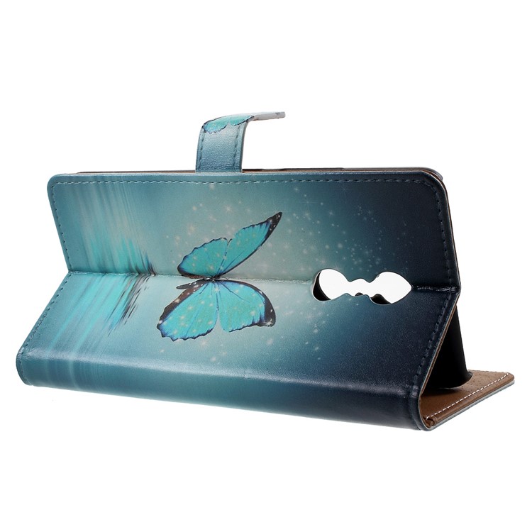 Patterned Wallet Leather Folio Phone Protector Cover Casing for Lenovo K6 Note - Butterfly-3