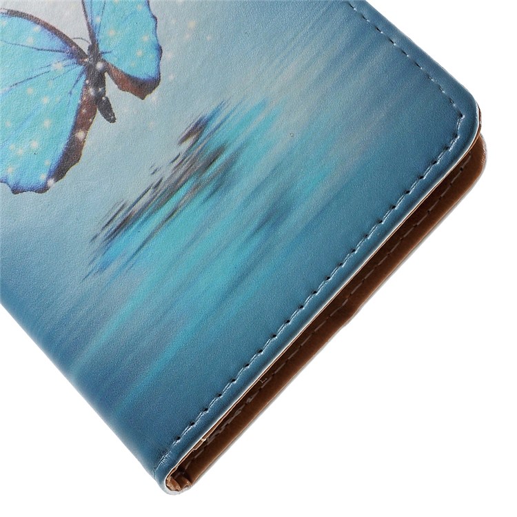 Patterned Wallet Leather Folio Phone Protector Cover Casing for Lenovo K6 Note - Butterfly-6