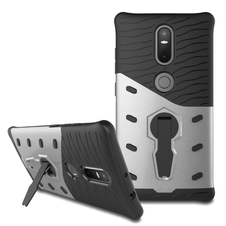 Armor PC + TPU Hybrid Case with Kickstand for Lenovo Phab2 Plus - Silver-11