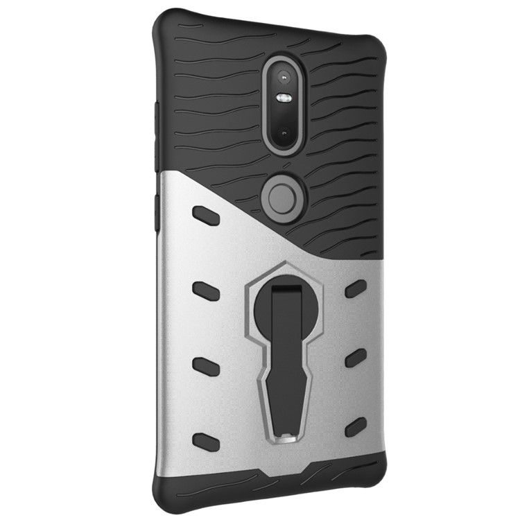 Armor PC + TPU Hybrid Case with Kickstand for Lenovo Phab2 Plus - Silver-3