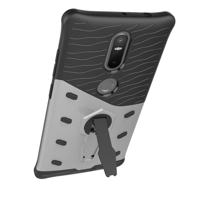 Armor PC + TPU Hybrid Case with Kickstand for Lenovo Phab2 Plus - Silver-4
