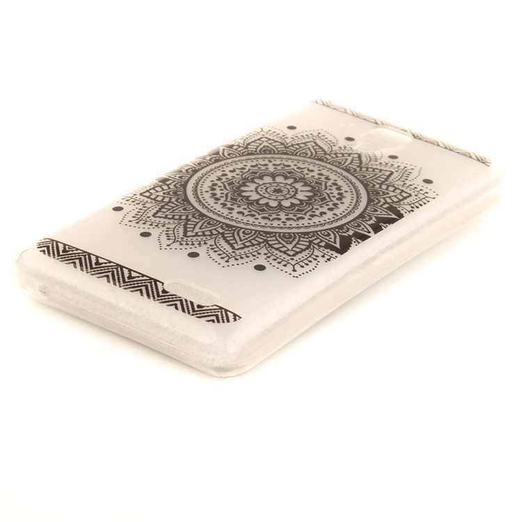 Soft IMD TPU Case for Lenovo A536 - Black Flower-3