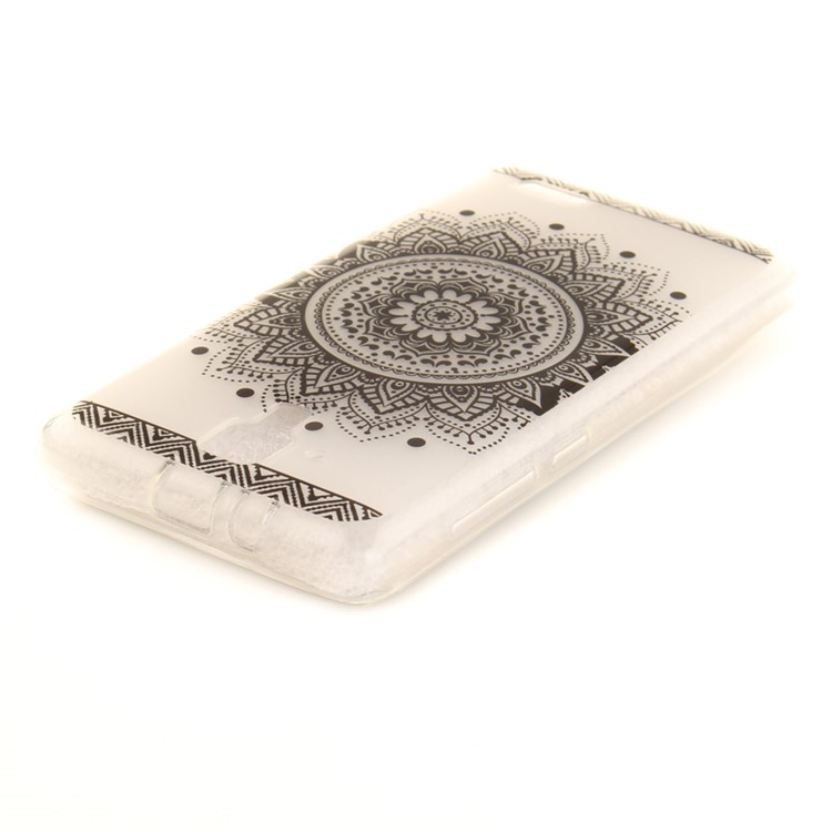 Soft IMD TPU Case for Lenovo A536 - Black Flower-4