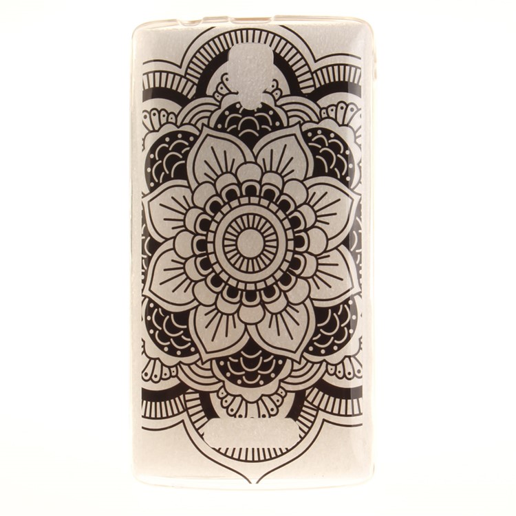 Soft IMD TPU Mobile Case for Lenovo A2010 - Black Henna Lotus-2