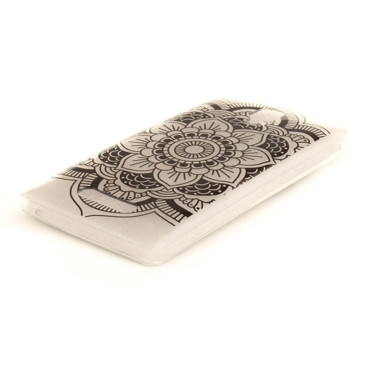 Soft IMD TPU Mobile Case for Lenovo A2010 - Black Henna Lotus-3