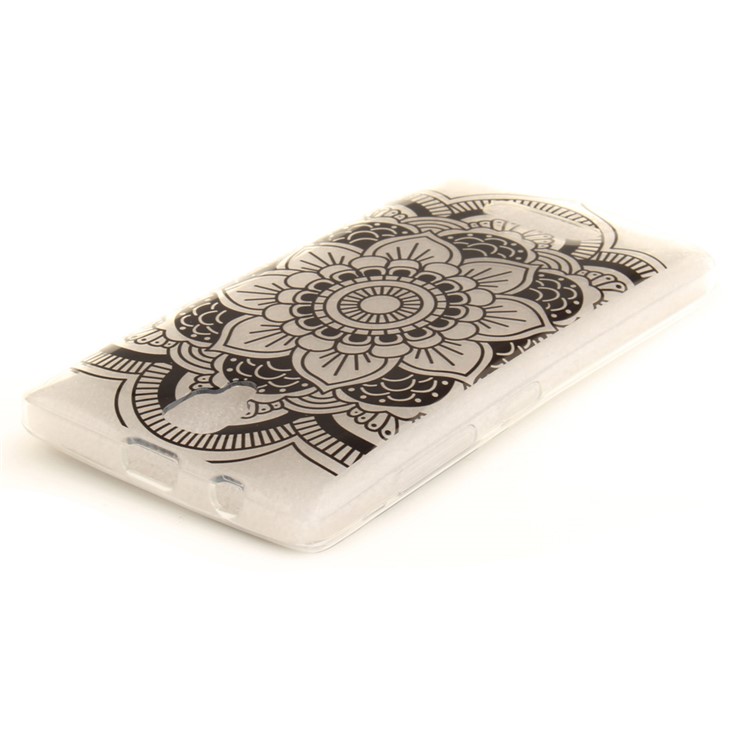 Soft IMD TPU Mobile Case for Lenovo A2010 - Black Henna Lotus-4