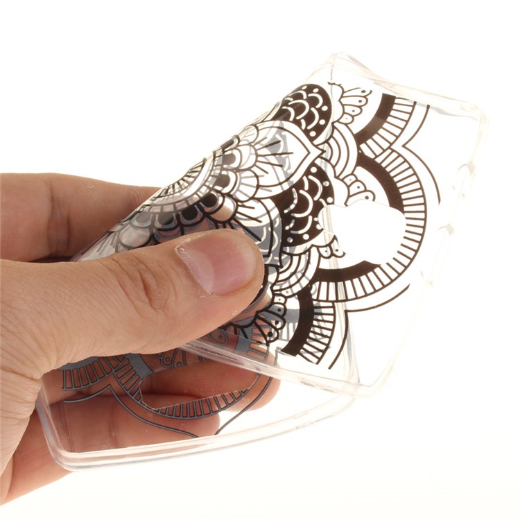 Soft IMD TPU Mobile Case for Lenovo A2010 - Black Henna Lotus-6