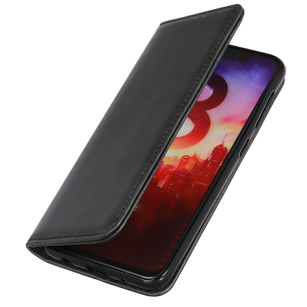 For Motorola Moto G42 4G Split Leather Full Protective Folio Case Stand Hidden Magnetic Adsorption Flip Wallet Cover - Black-5