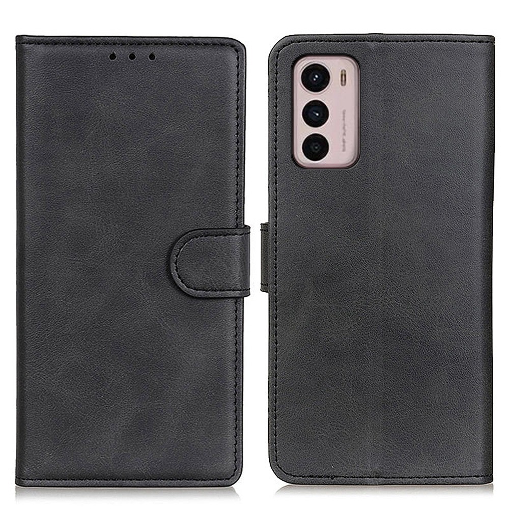 For Motorola Moto G42 4G Anti-scratch PU Leather Stand Phone Case Full Coverage Wallet Protective Cover - Black-1