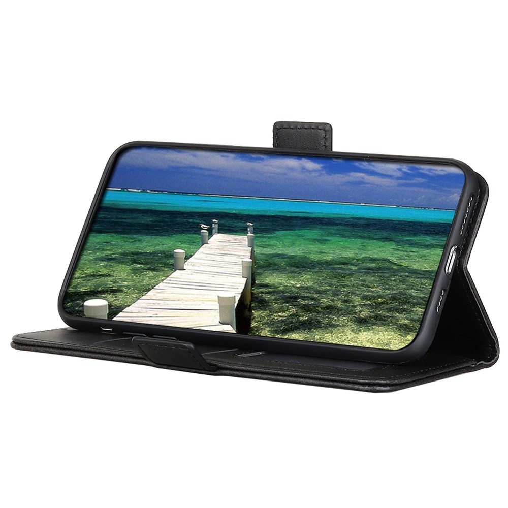For Motorola Moto G42 4G Shockproof PU Leather Wallet Phone Case Double Magnetic Clasp Stand Function Flip Cover - Black-3