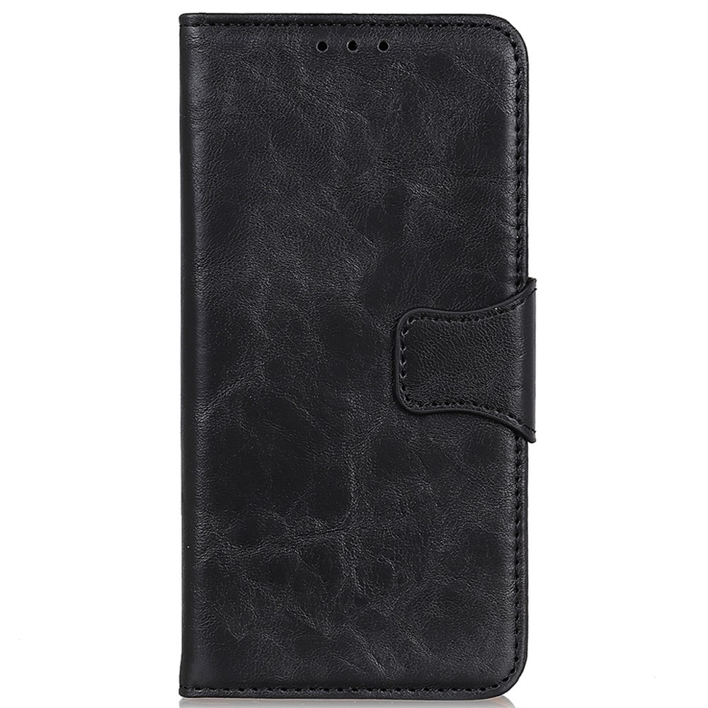 For Motorola Moto G42 4G Shockproof Crazy Horse Texture Wallet Flip Cover PU Leather TPU Inner Shell Magnetic Closure Stand Function Folio Case - Black-6