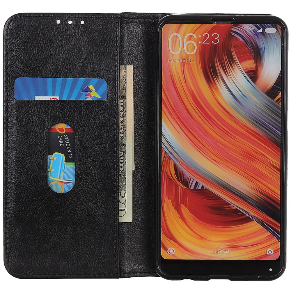 For Motorola Moto G42 4G Anti-fall Litchi Texture Wallet Flip Cover Split Leather Stand Magnetic Closure Shockproof Folio Case - Black-2