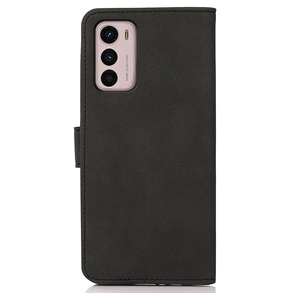 KHAZNEH for Motorola Moto G42 4G Textured PU Leather Folio Book Case Magnetic Closure Stand Function Flip Wallet Drop-proof Phone Cover - Black-7