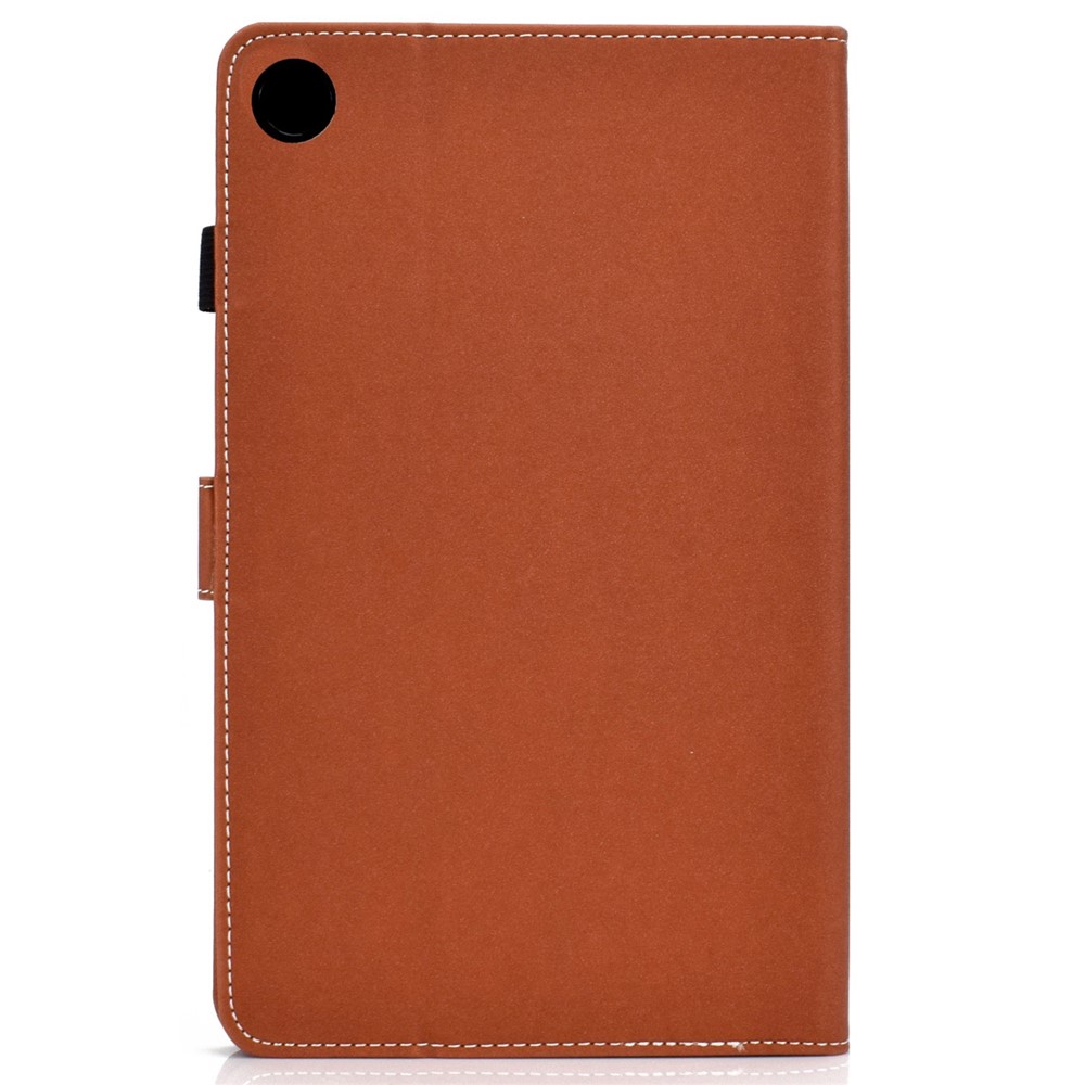 For Lenovo Tab M10 Plus (Gen 3) Auto Wake/Sleep Function Leather Tablet Case Card Slots Design Magnetic Anti-fall Cover with Stand - Brown-12