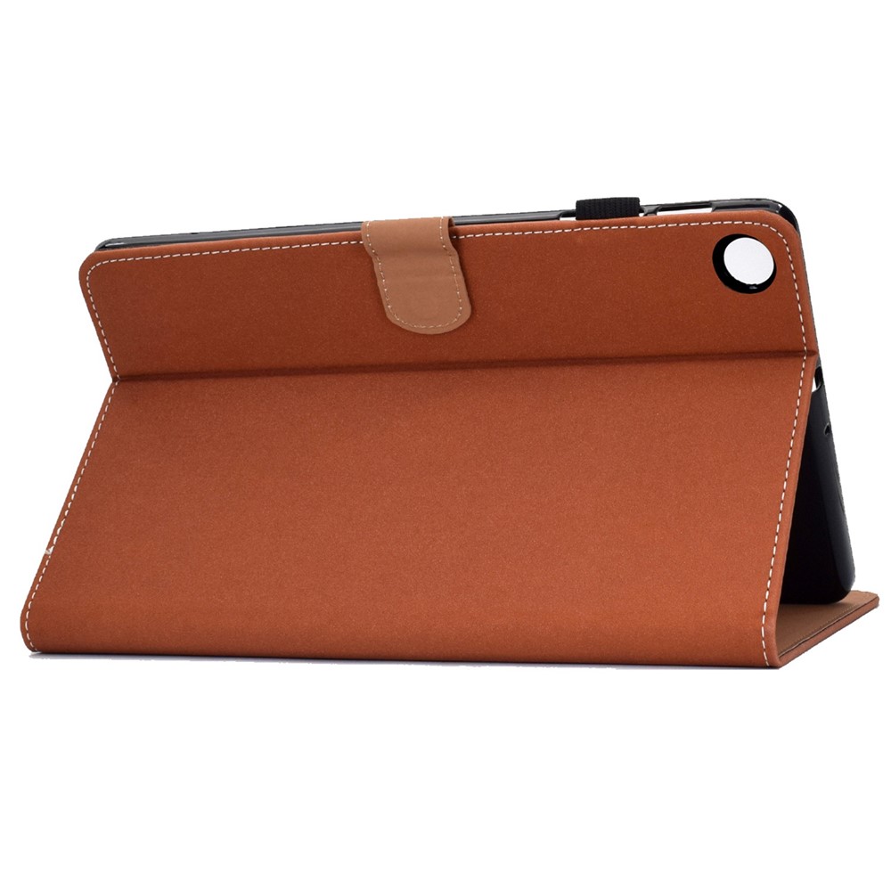For Lenovo Tab M10 Plus (Gen 3) Auto Wake/Sleep Function Leather Tablet Case Card Slots Design Magnetic Anti-fall Cover with Stand - Brown-6