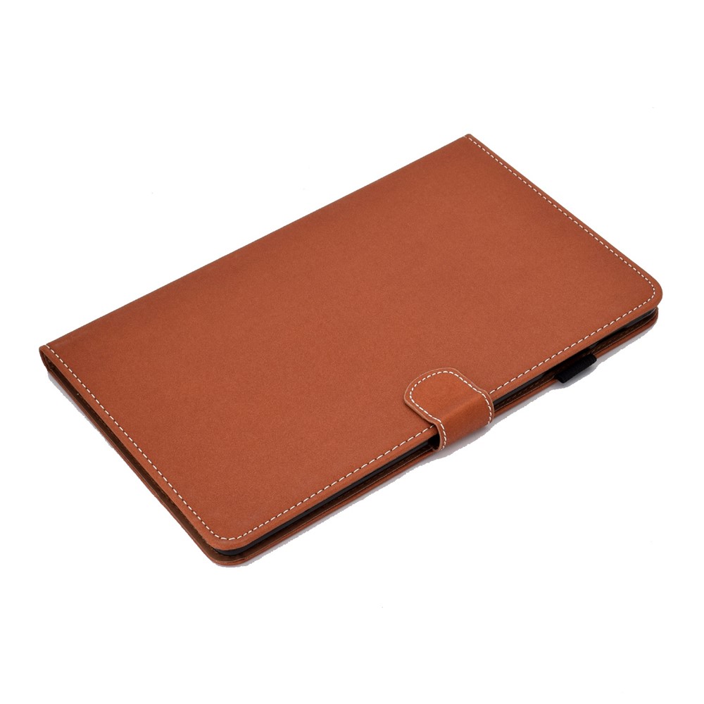 For Lenovo Tab M10 Plus (Gen 3) Auto Wake/Sleep Function Leather Tablet Case Card Slots Design Magnetic Anti-fall Cover with Stand - Brown-7