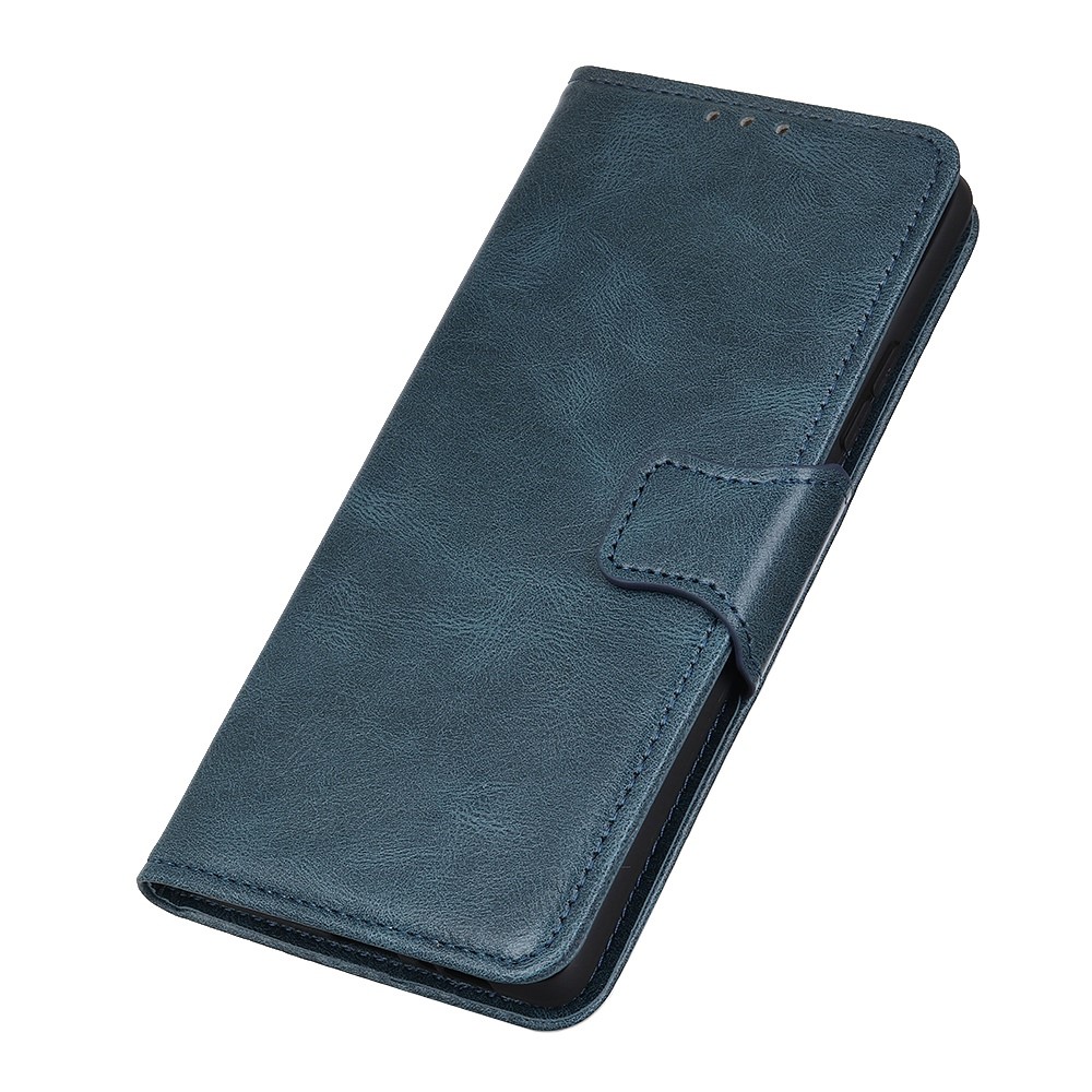 For Motorola Edge 30 5G Crazy Horse Texture Wallet Flip Cover Drop-proof PU Leather TPU Inner Shell Magnetic Closure Stand Function Folio Case - Blue-5