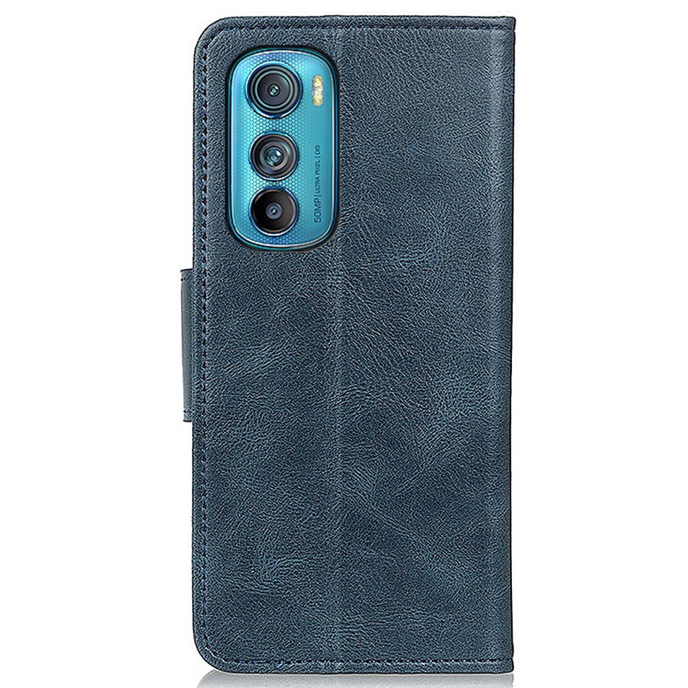 For Motorola Edge 30 5G Crazy Horse Texture Wallet Flip Cover Drop-proof PU Leather TPU Inner Shell Magnetic Closure Stand Function Folio Case - Blue-8