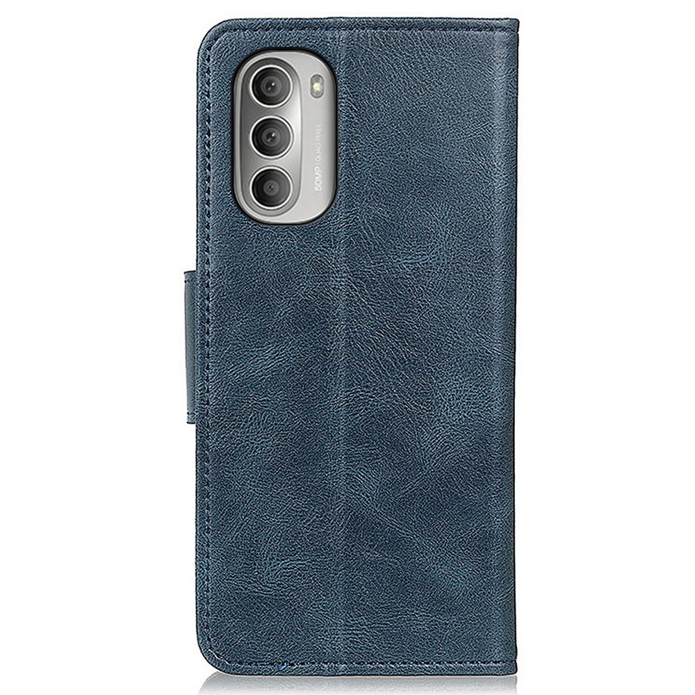 For Motorola Moto G Stylus 5G (2022) Scratch Resistant Crazy Horse Texture Wallet Flip Case Drop-proof PU Leather Protective Folio Cover Magnetic Closure Stand Function - Blue-8