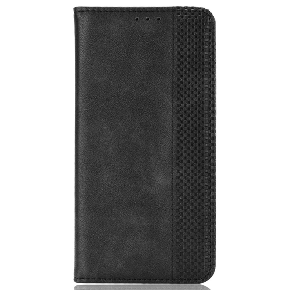 For Motorola Moto G42 4G Retro Texture Leather Phone Case Magnetic Closure Stand Wallet Flip Cover - Black-7