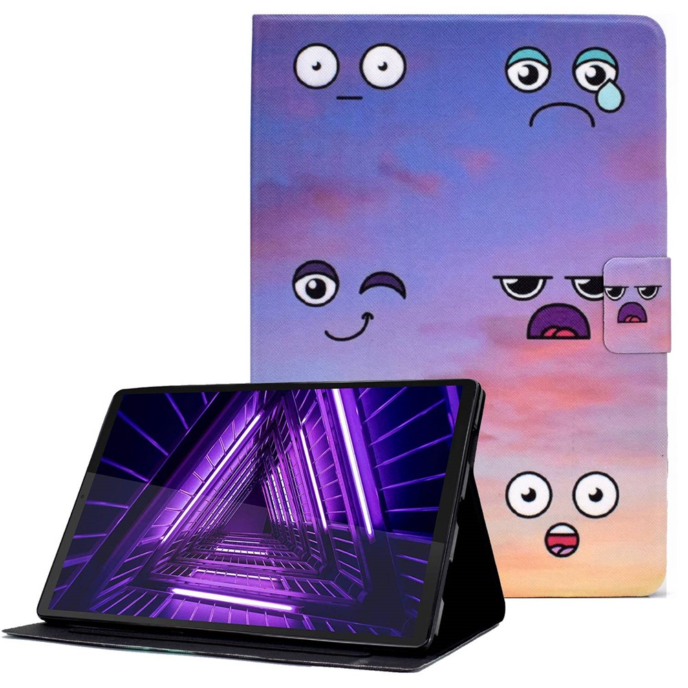 Protective Case for Lenovo Tab M10 Plus (Gen 3) Pattern Printing Tablet Leather Cover with Card Slots Stand - Emotion-1
