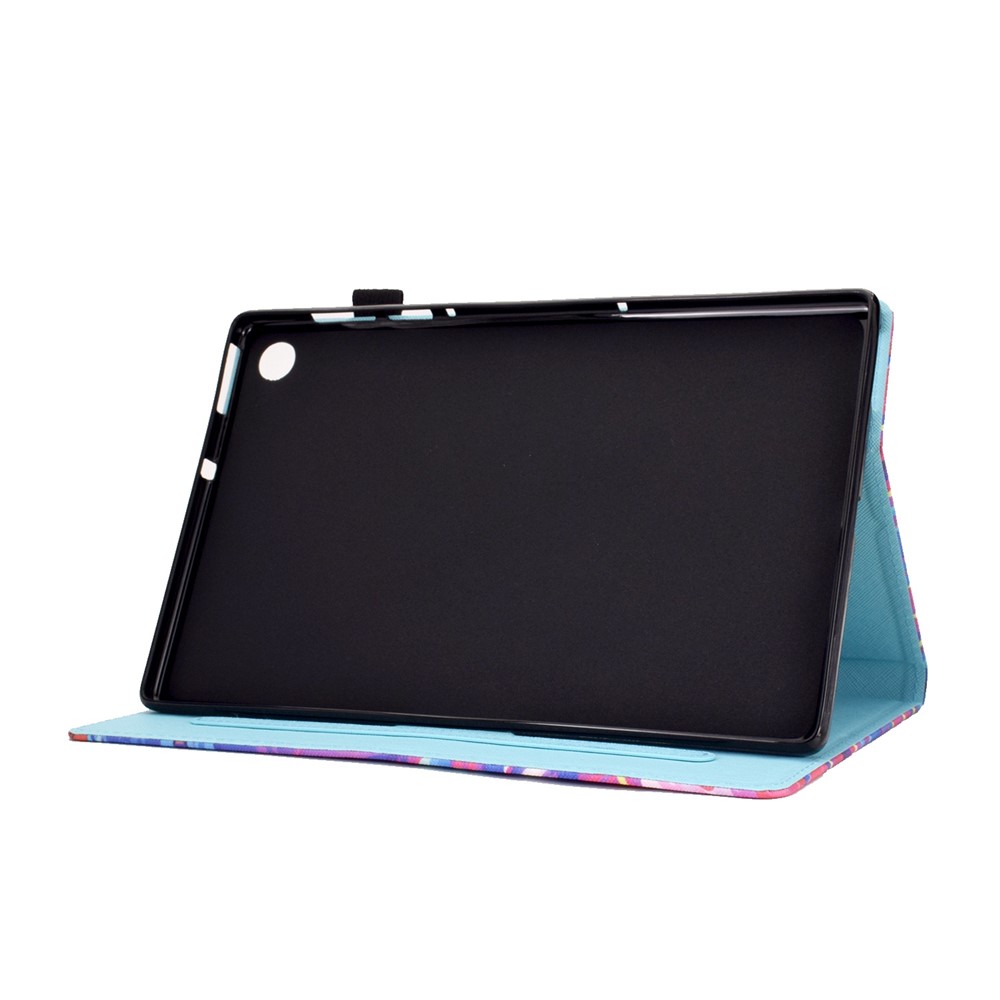 Para Lenovo Tab M10 Plus (Gen 3) A2 Impressão de Padrões PU Stand Folio Card Slots Slots de Choque/capa de Despertar/sono Com Porta -lápis - Borboleta