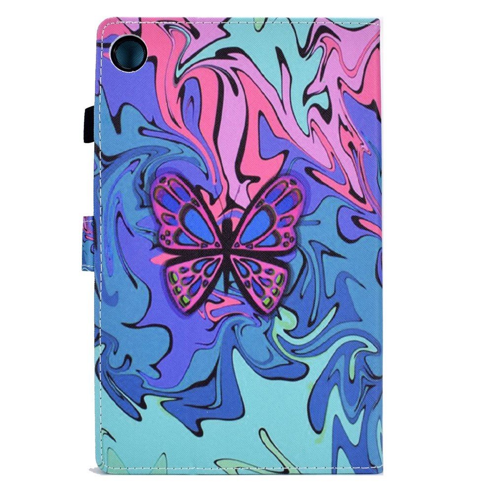 Pour Lenovo Tab M10 Plus (Gen 3) A2 Pattern Imprimée PU le Cuir Stand Folio Couverture Carte de Couverture Slots Tocoproof Auto Wake / Sleep Cover Avec Porte-crayons - Papillon