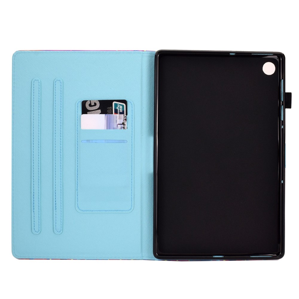 Para Lenovo Tab M10 Plus (Gen 3) A2 Impressão de Padrões PU Stand Folio Card Slots Slots de Choque/capa de Despertar/sono Com Porta -lápis - Borboleta