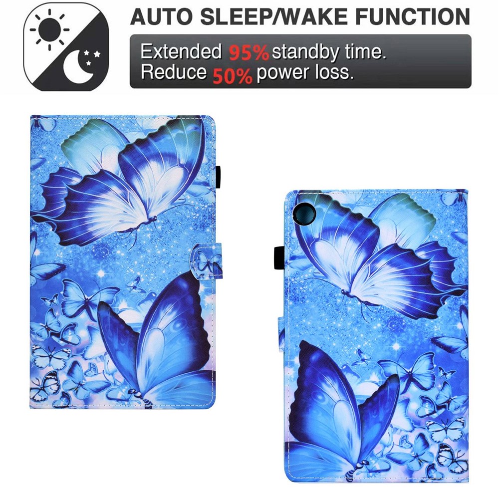 Anti-Drop Protective Case for Lenovo Tab M10 (Gen 3) TB-328F Shockproof Tablet Case Stitched Pattern Printed Leather Cover with Stand/Card Slots - Magic Butterfly-6